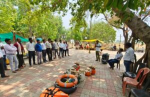 नवेगावबांध येथील जलाशयात मान्सूनपूर्व तयारीची रंगीत तालीम