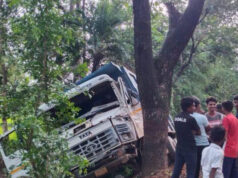 भरधाव टिप्परची विजेच्या खांबाला धडक; सुदैवाने कोणतीही जीवितहानी नाही