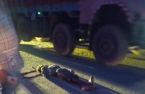 अज्ञात वाहन की टक्कर; एक की मौत, एक घायल