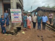 इसापूर येथे रस्ता बांधकामाचे भूमिपूजन